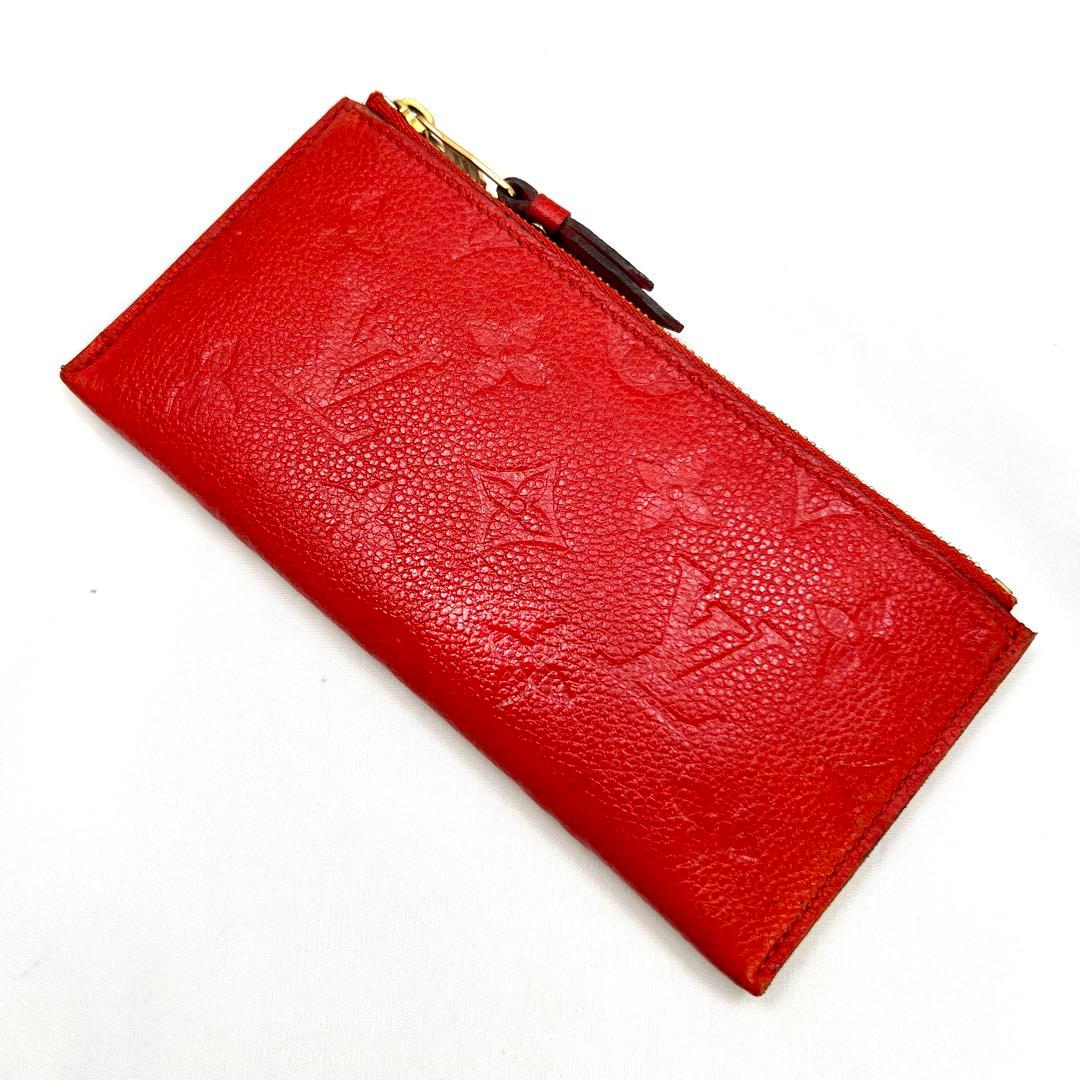 ルイヴィトン アンプラント ポルトフォイユキュリーズ オリアン(赤) 長財布