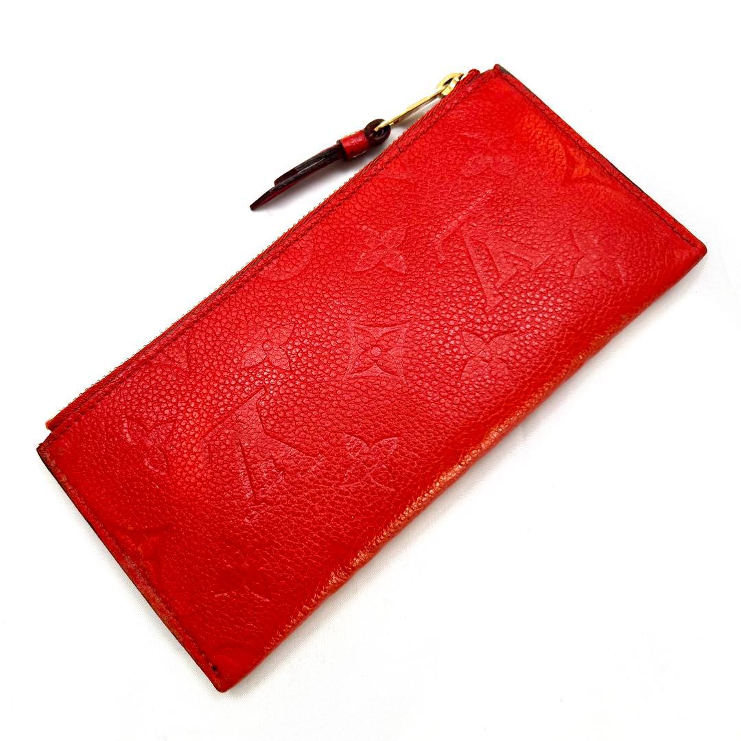 ルイヴィトン アンプラント ポルトフォイユキュリーズ オリアン(赤) 長財布