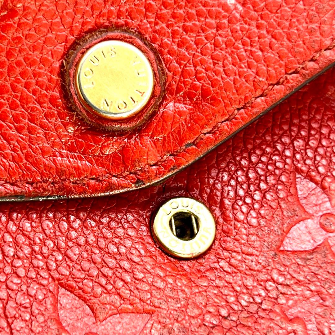 ルイヴィトン アンプラント ポルトフォイユキュリーズ オリアン(赤) 長財布