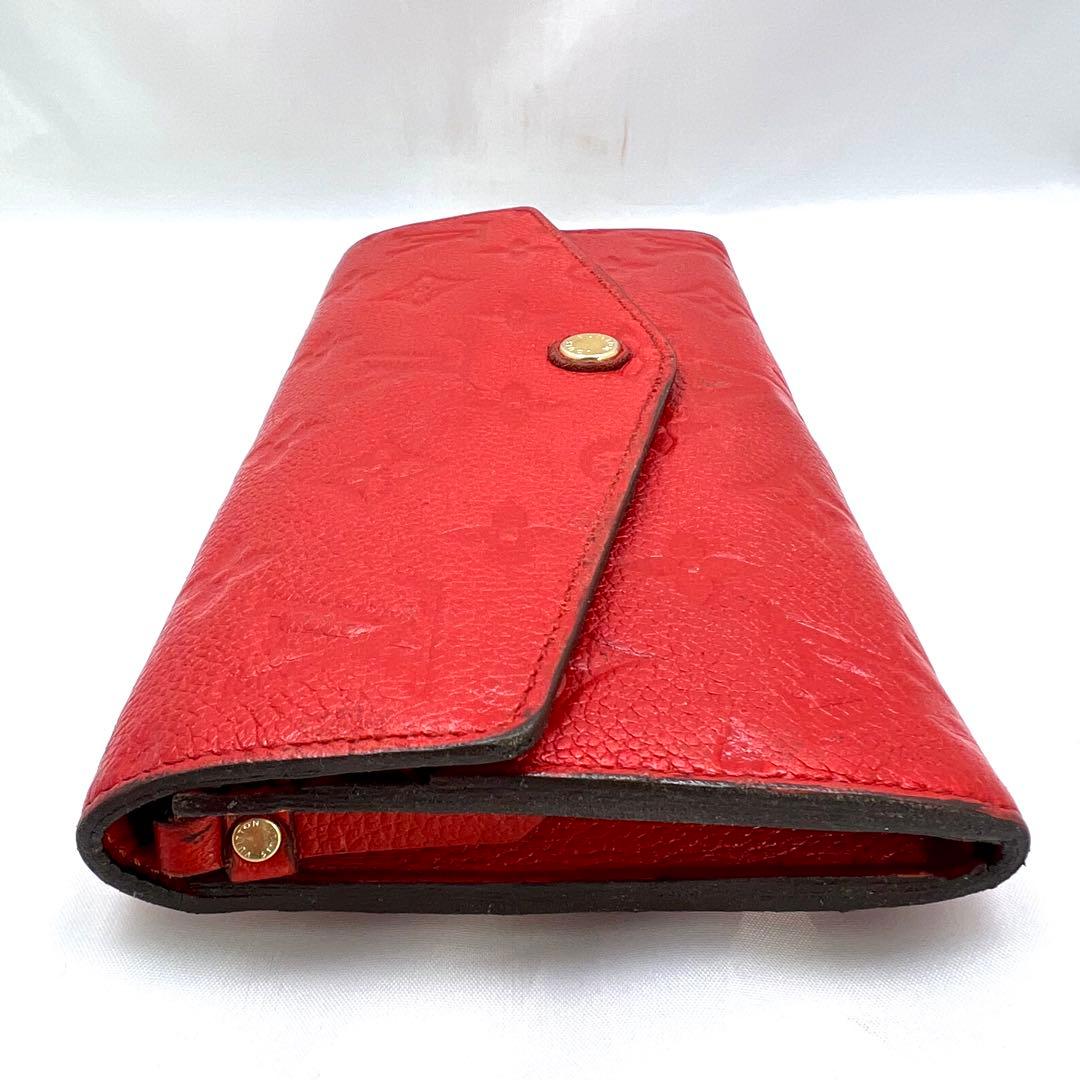 ルイヴィトン アンプラント ポルトフォイユキュリーズ オリアン(赤) 長財布