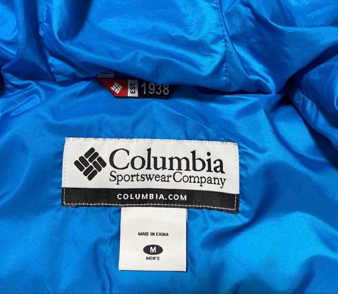 Columbia ダウンジャケット 黒/青 フード付き