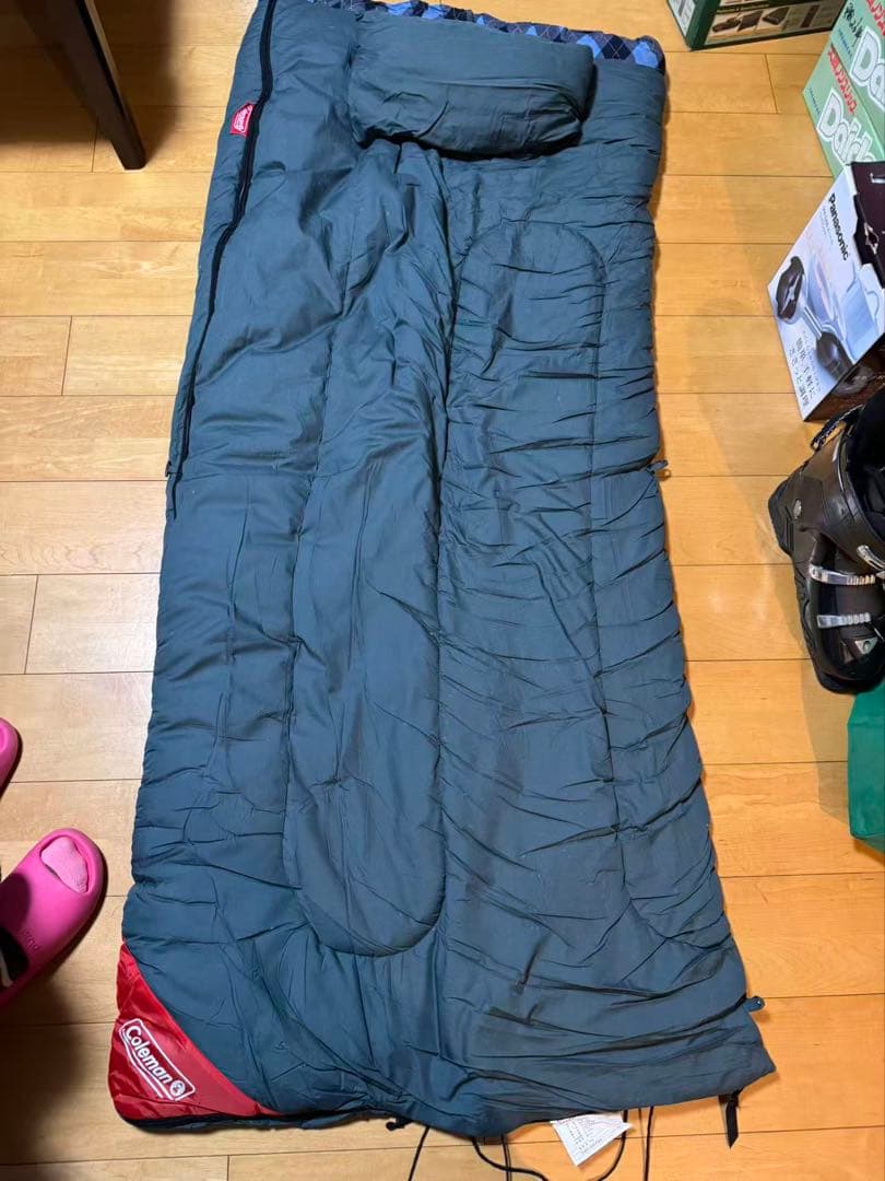 三点まとめ売り コールマン シュラフ 枕付き アーガイル