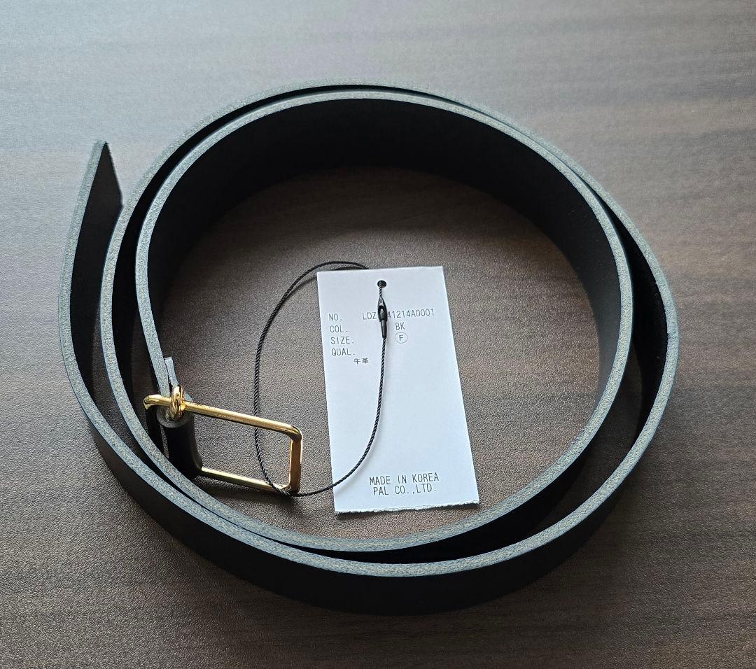 新品未使用 ラウンジドレス レザー ベルト ブラック ゴールドバックル スクエア
