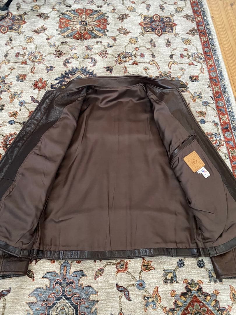 USA製ビームスプラスシングルライダースジャケット茶Mサイズ