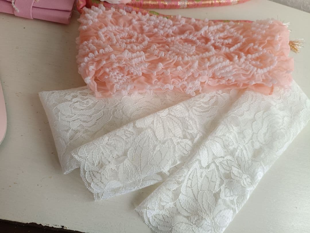 新品着物☆薄い紫の着物☆白作り帯フルセット