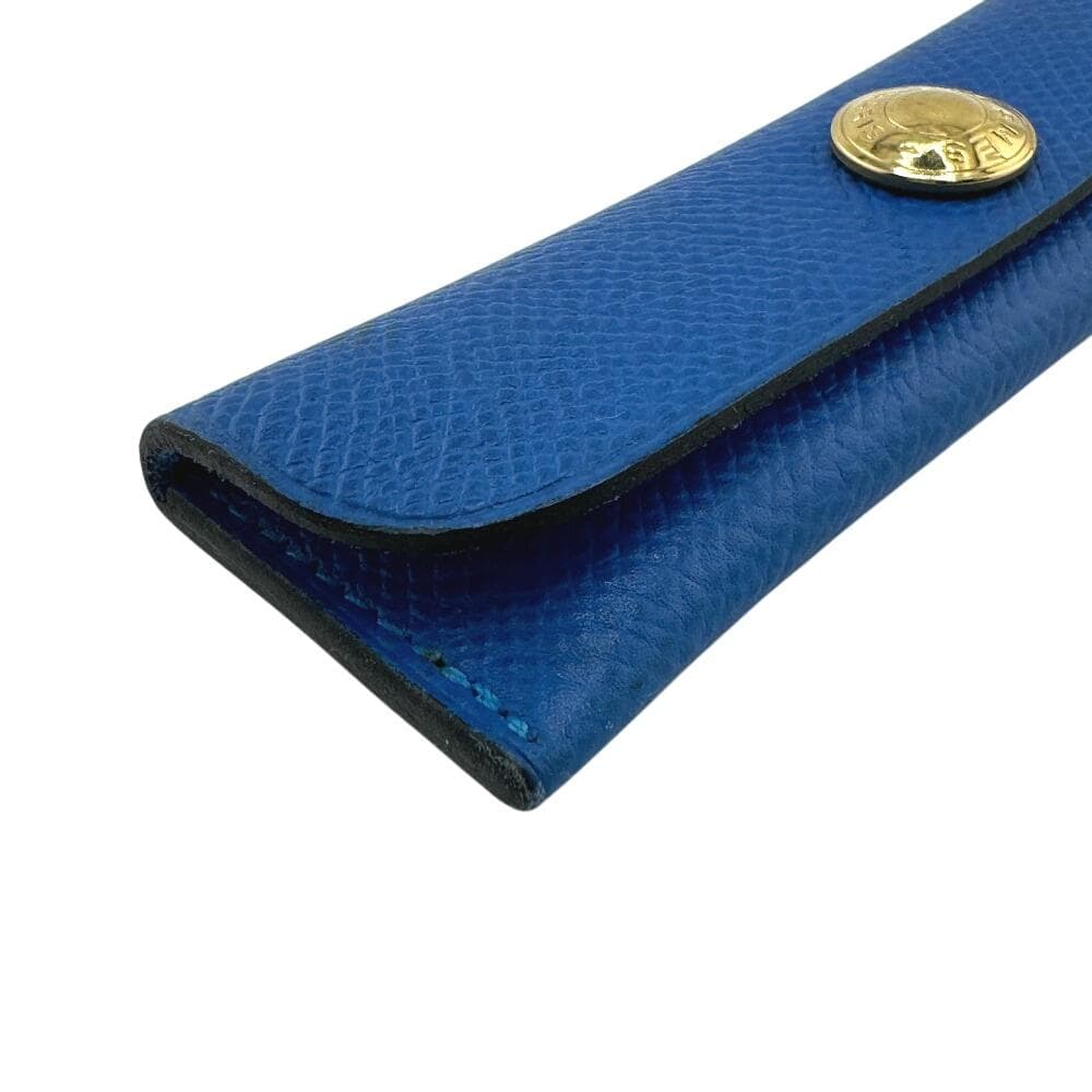 【極美品】エルメス バッファローホーン コーム レザー ブルー レア