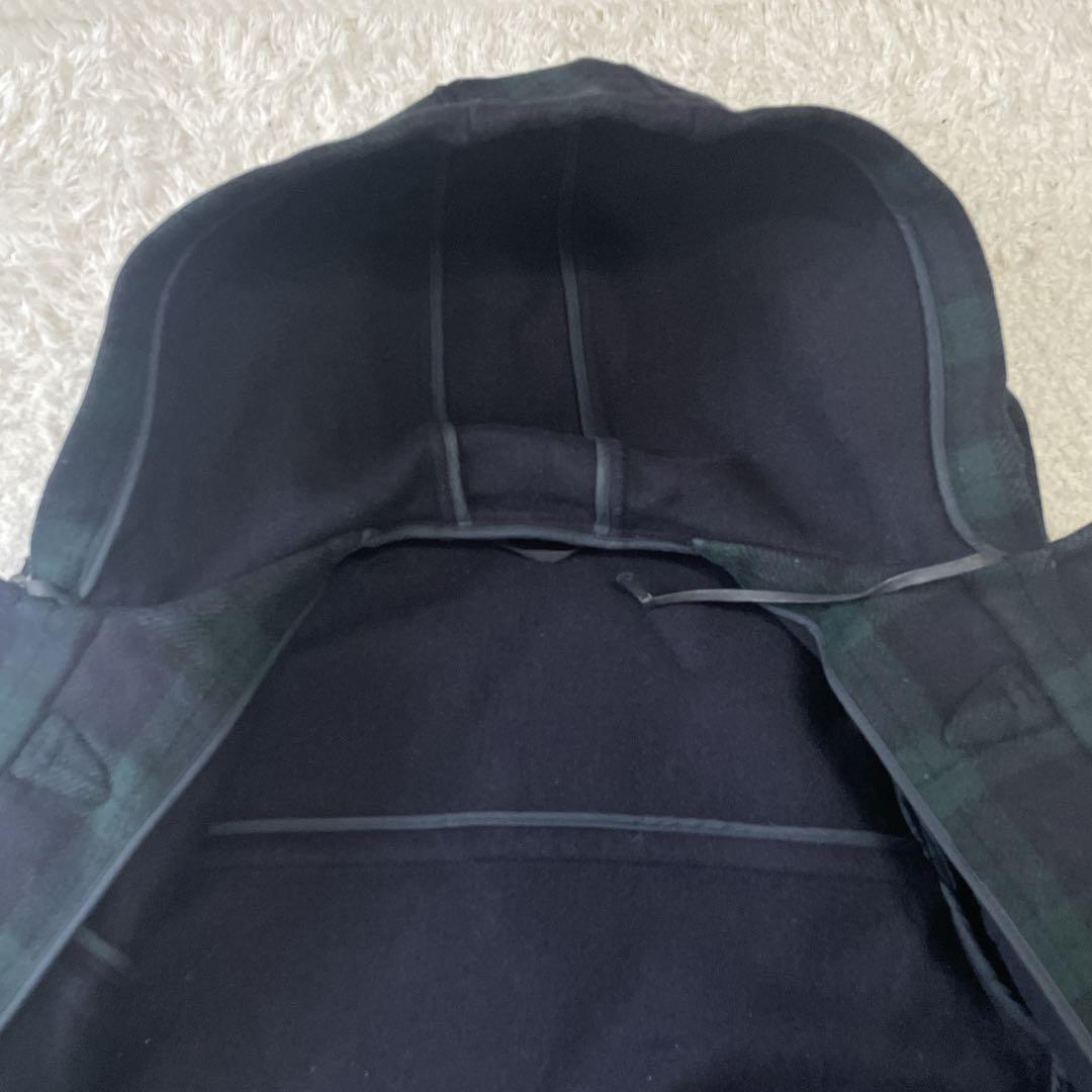 美品VAN JACKET メンズ　ロングダッフルコート　チェック　グリーンLL