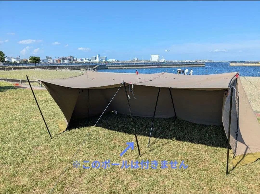 大型ベージュドーム型キャンプテント