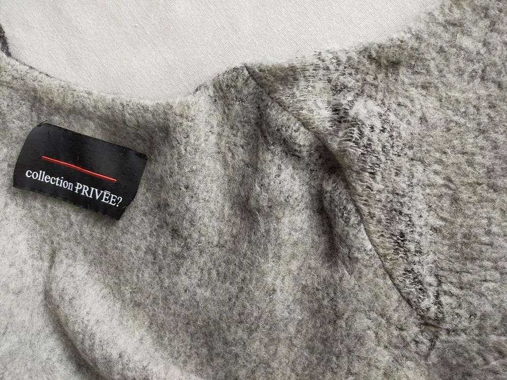 collection PRIVEE? アルパカ ニットコート グレー ※難あり