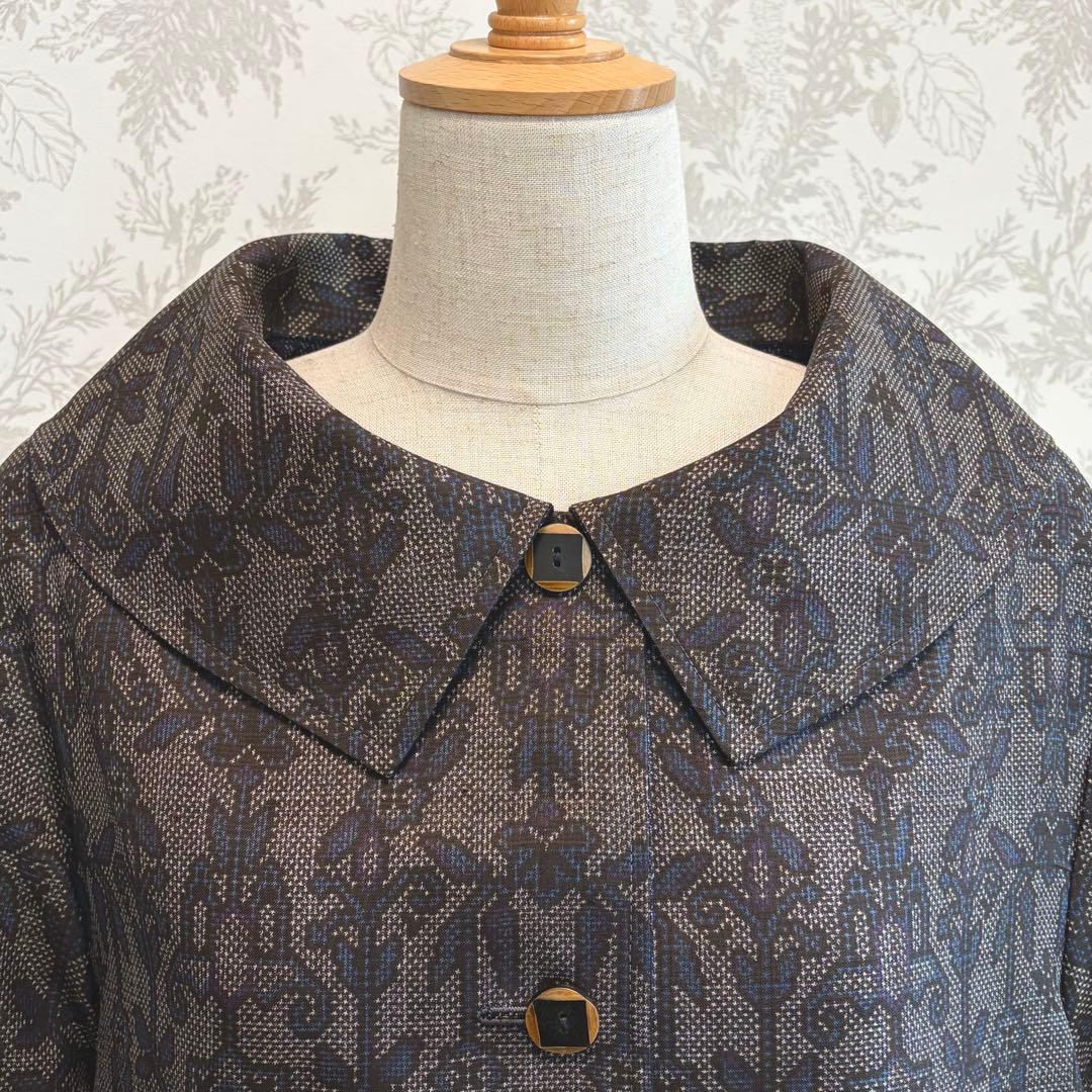 着物リメイク大島紬と結城紬のリバーシブルコート