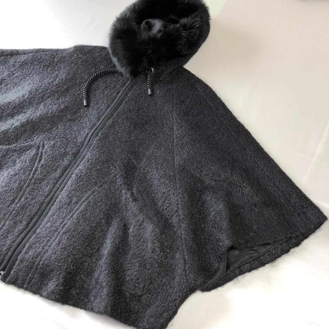 未使用級　ダイアグラム　フォックス　グレースコンチネンタル モヘヤ　ポンチョ