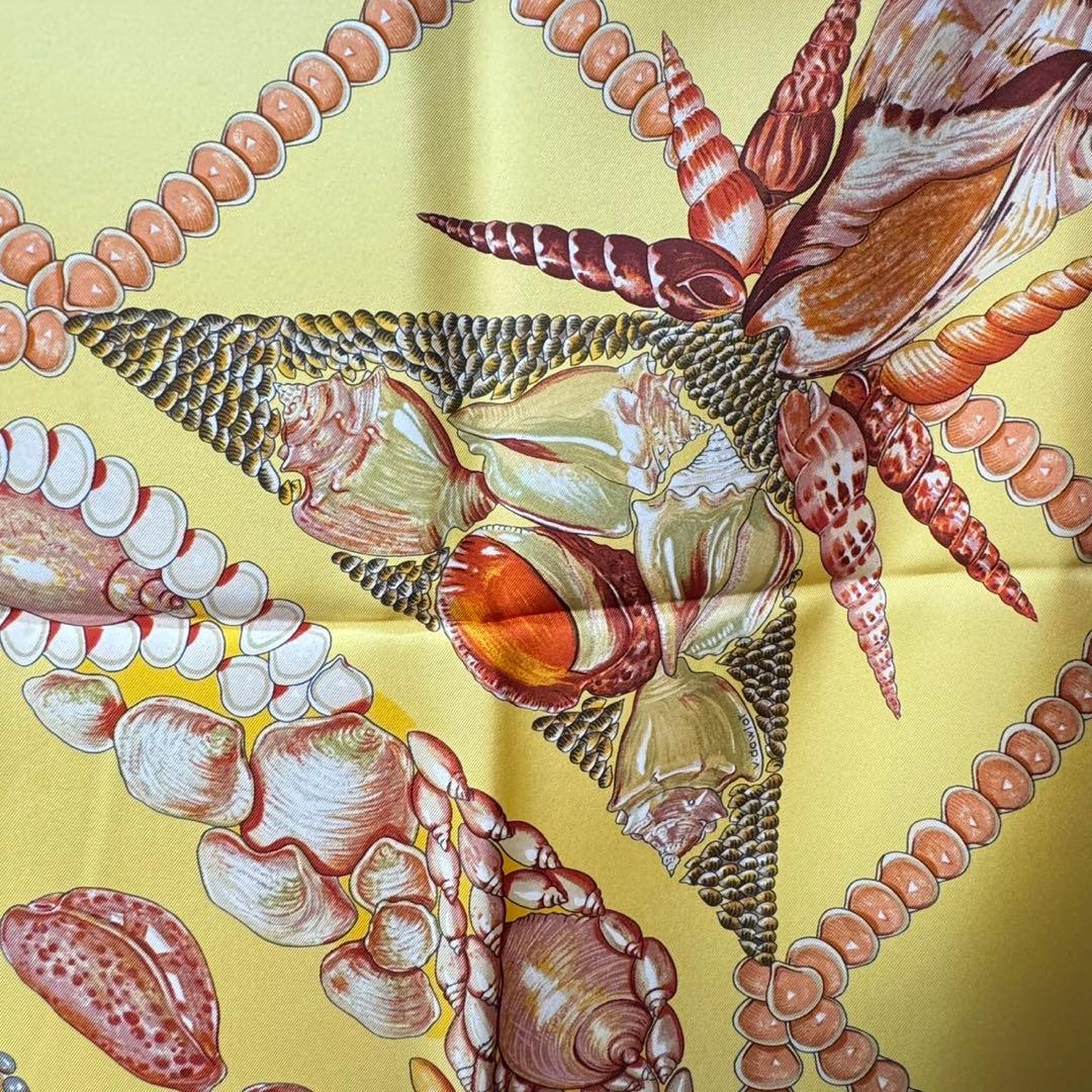 美品　エルメス HERMES カレ90 ROCAILLE ロカイユ 貝殻スカーフ