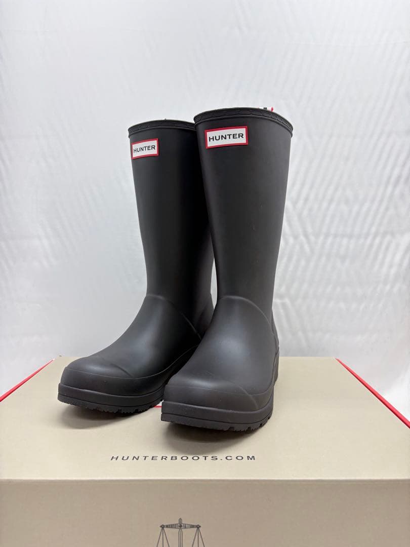 ②未使用 ハンター プレイブーツ トール レインブーツ ブラック　黒 23cm