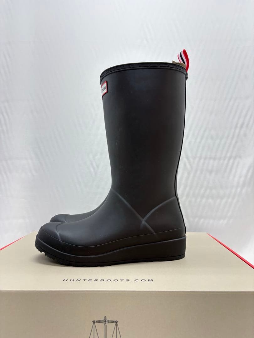 ②未使用 ハンター プレイブーツ トール レインブーツ ブラック　黒 23cm
