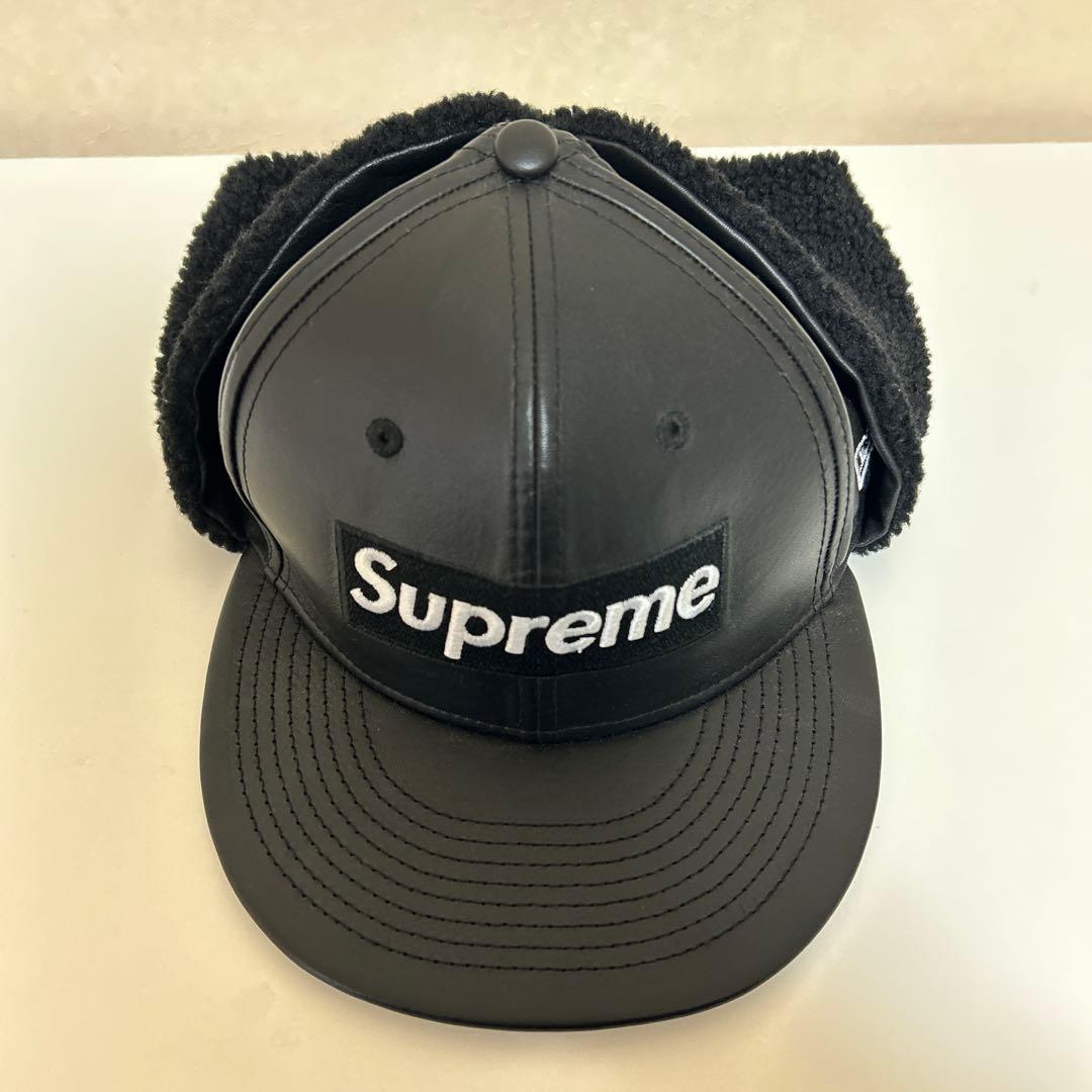 Supreme Leather Earflap Box Logo NewEra - メルカリ