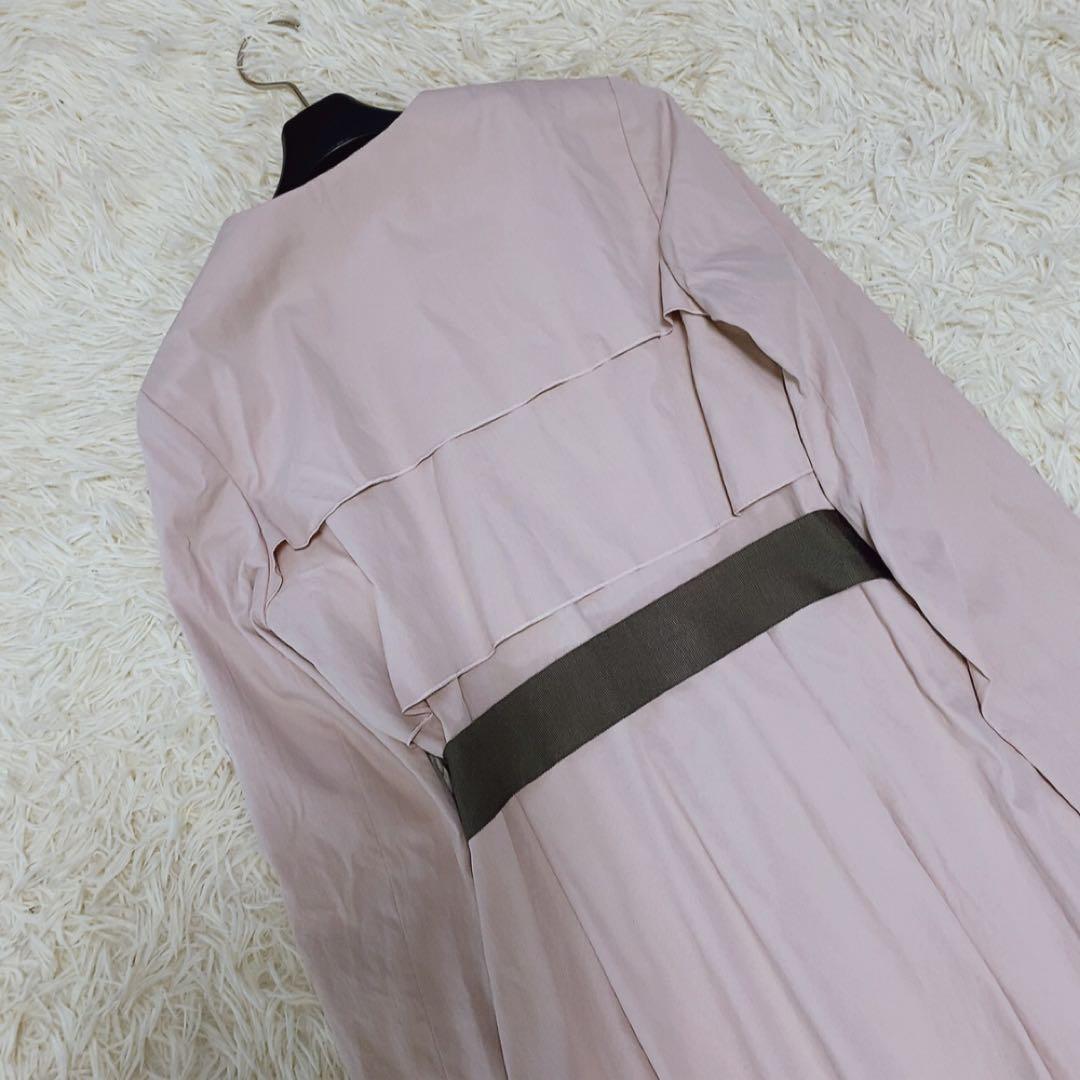 【美品】ランバンオンブルー ラッフルコート フリル ベルト ロング 人気