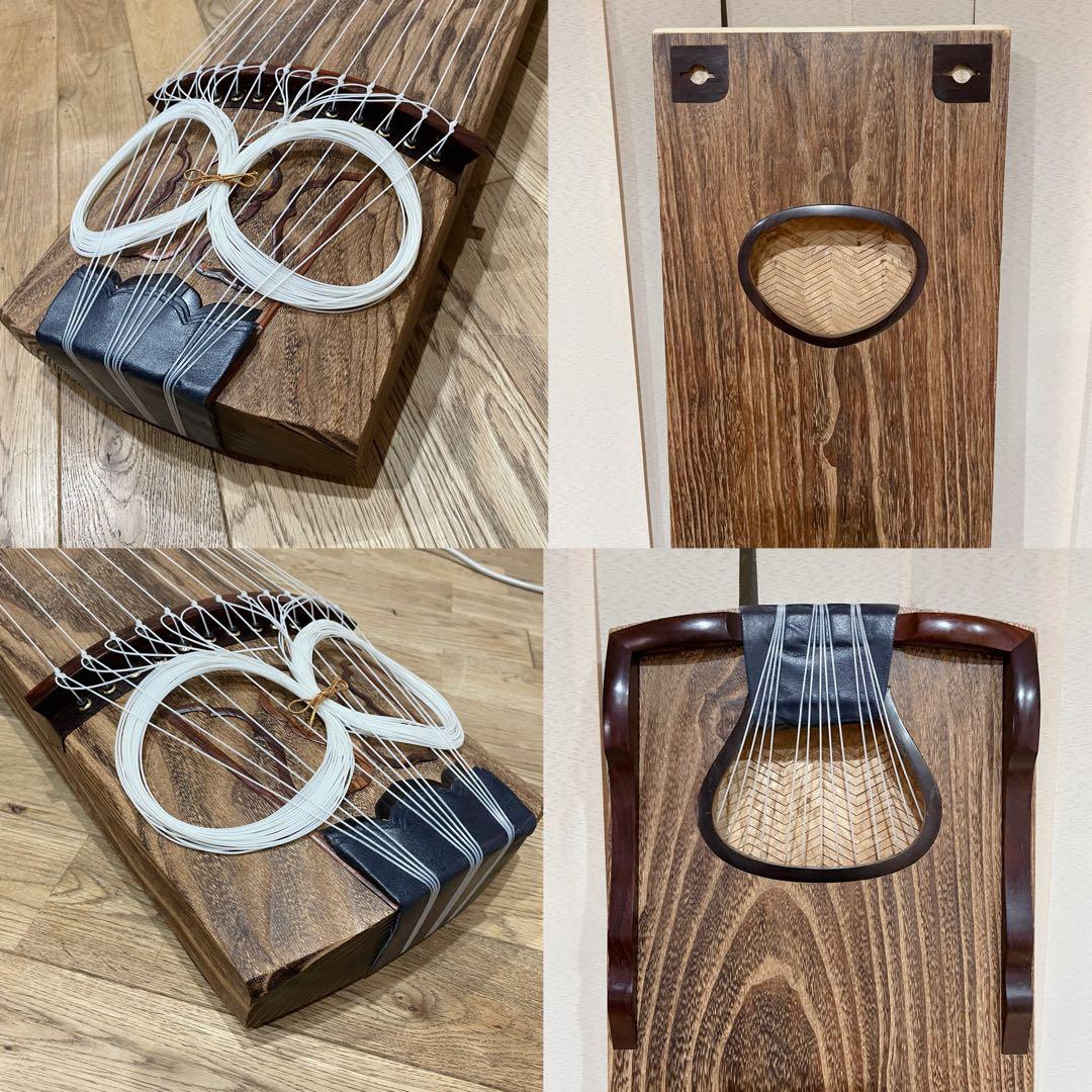 【ほぼ未使用】高級琴 箏 13弦 くり甲 綾杉彫り 琴 豪華 蒔絵 玉緑包み柏葉