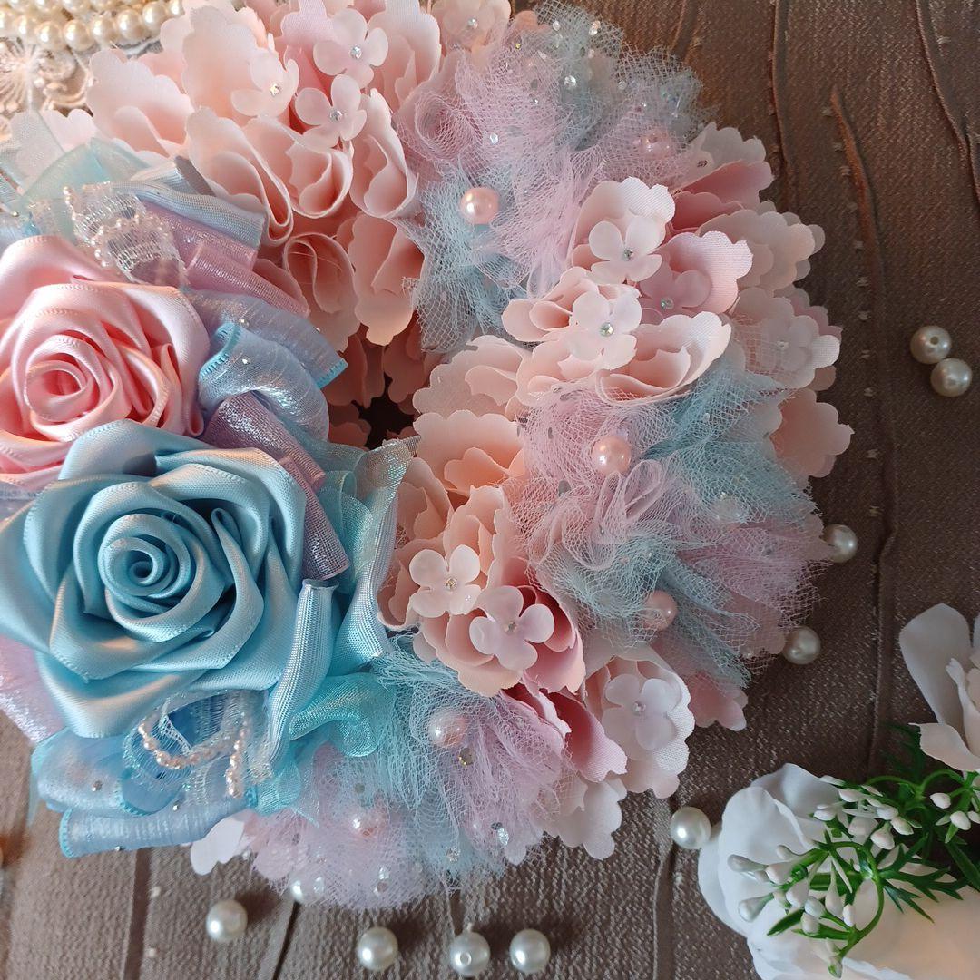 ＊こりどらす＊布リース　刺繍リボン　紫陽花リース