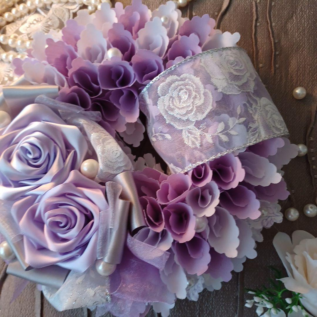 ＊こりどらす＊布リース　刺繍リボン　紫陽花リース