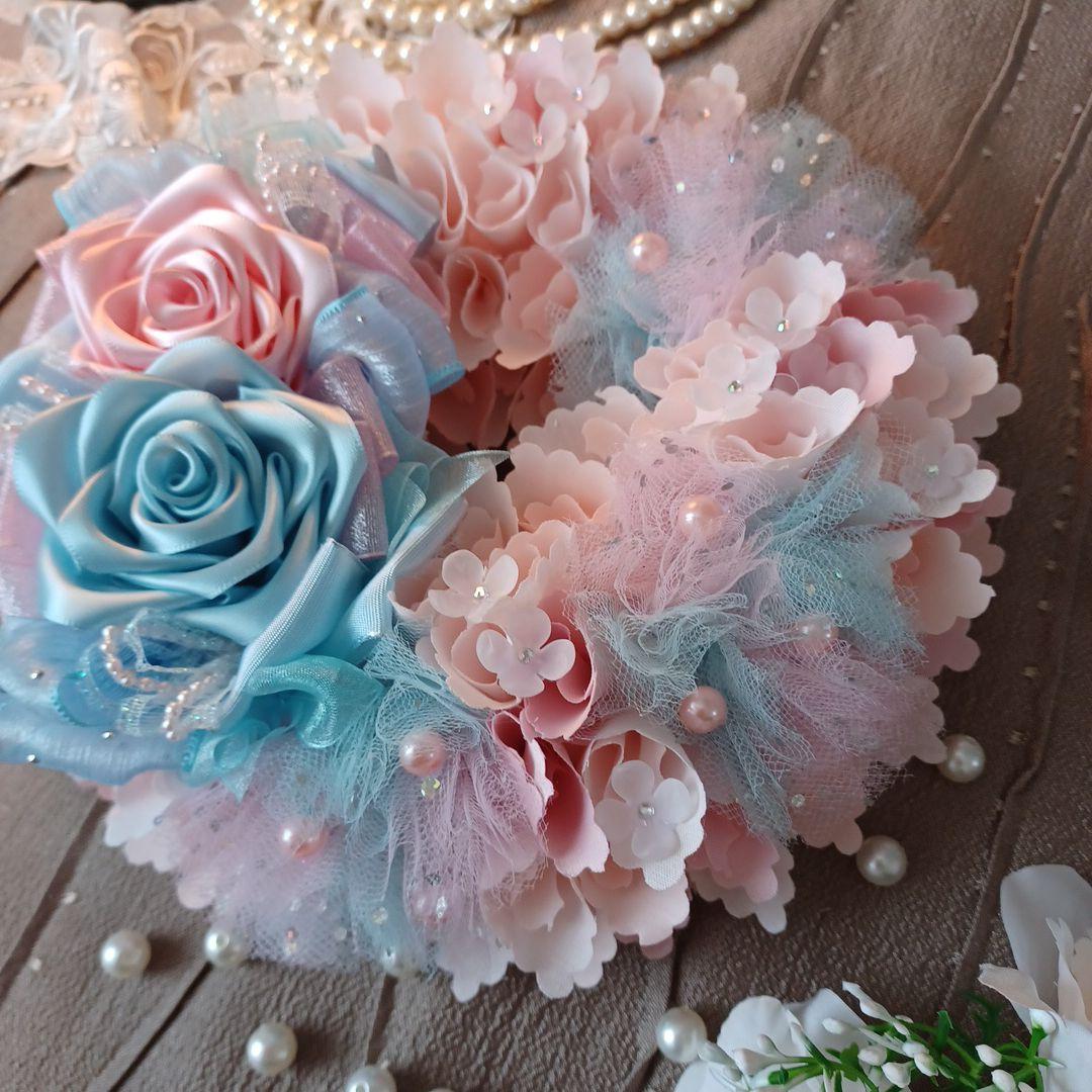 ＊こりどらす＊布リース　刺繍リボン　紫陽花リース