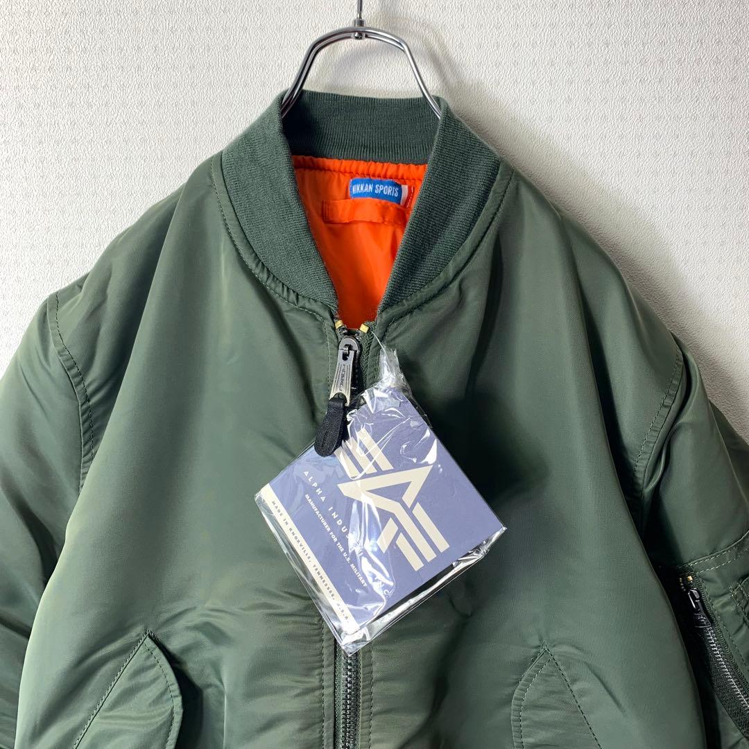 80s USA製 ALPHA MA-1 フライトジャケット M 日刊スポーツタグ