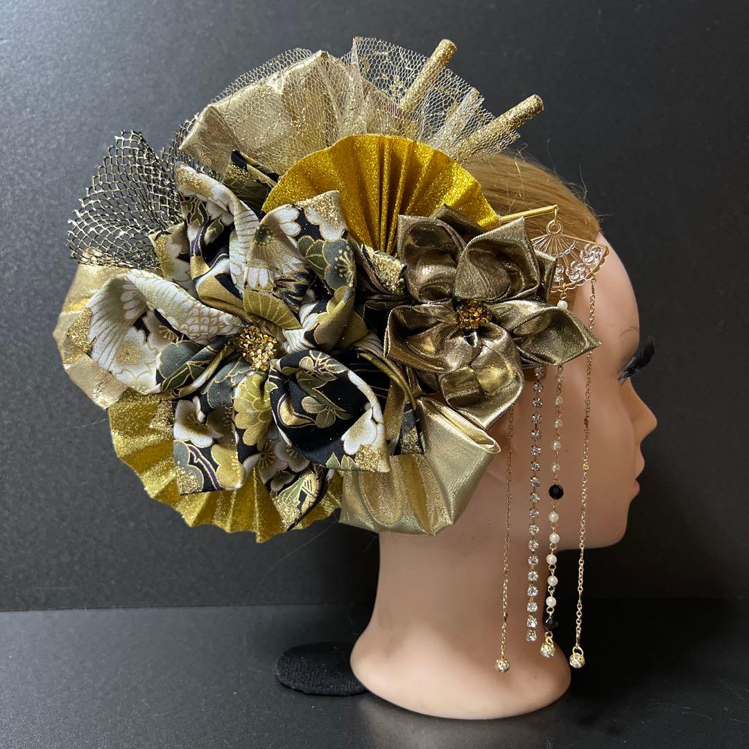 髪飾り・かんざし・成人式・結婚式・つまみ細工・豪華・超ド派手・振袖・花魁
