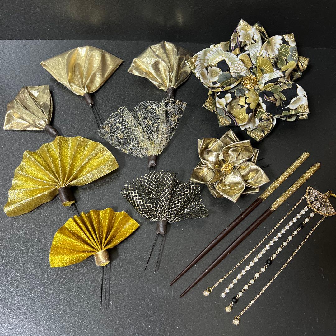 髪飾り・かんざし・成人式・結婚式・つまみ細工・豪華・超ド派手・振袖・花魁