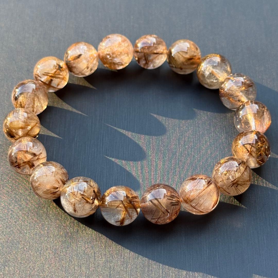 タイガータイチンルチルクォーツ 約11.5〜12.0mm A4801