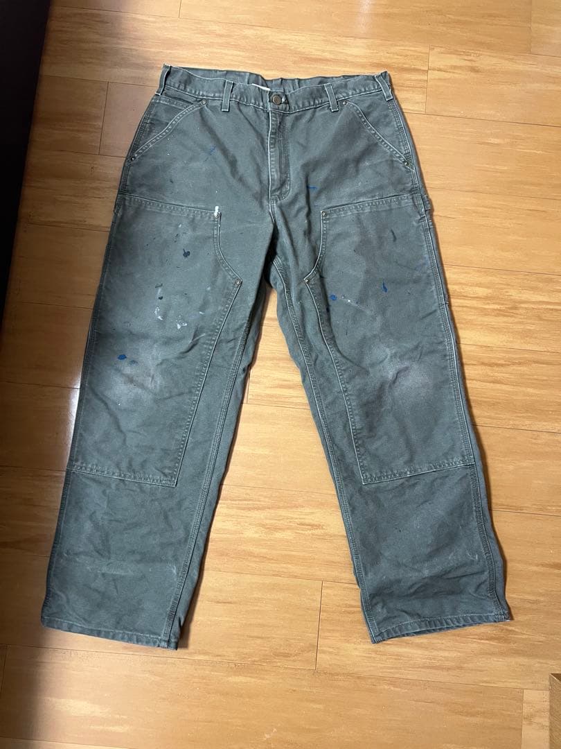 Carhartt モスグリーン　カーハート ダブルニー made in usa