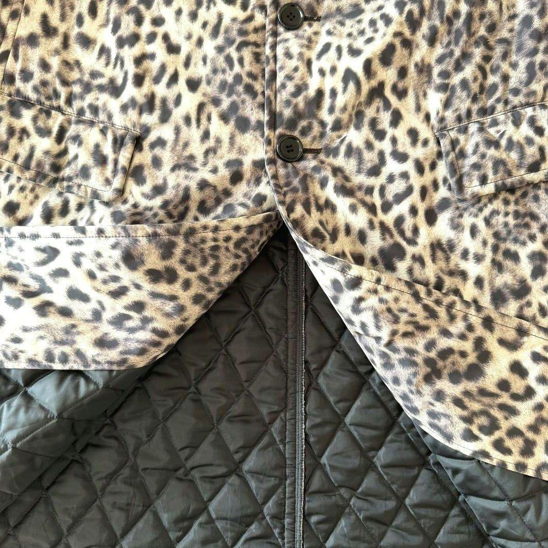 【美品】コムデギャルソン コムコム ヒョウ柄 丸襟 コート キルティング XS
