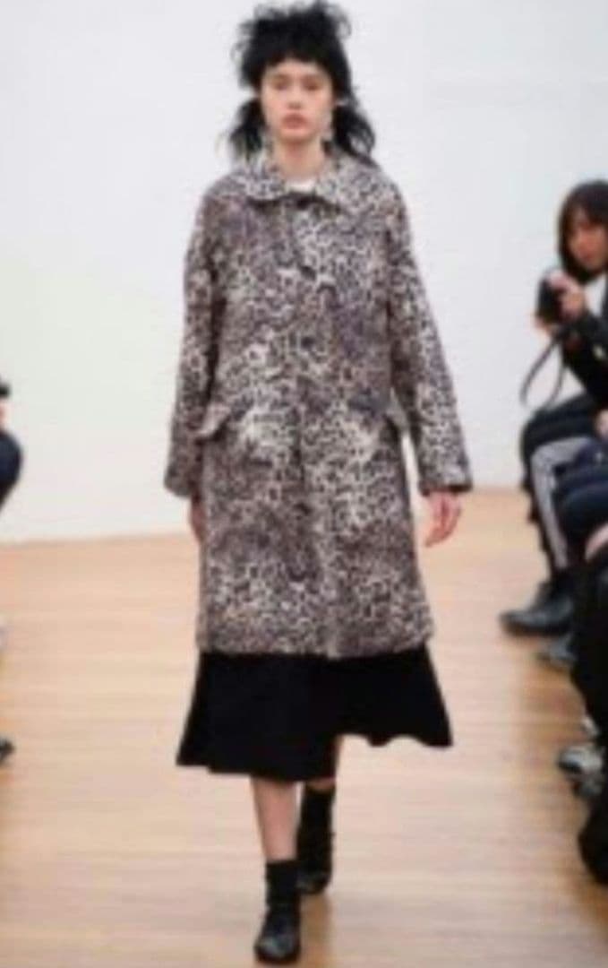 【美品】コムデギャルソン コムコム ヒョウ柄 丸襟 コート キルティング XS