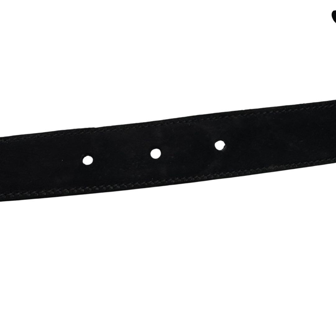 極美品 サルヴァトーレフェラガモ ベルト ガンチーニ スウェード 黒 70