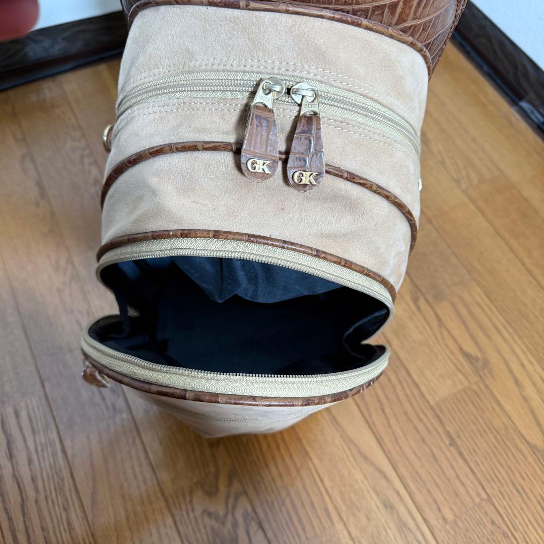 美品】 伊太利屋 クロコ型押し キャディバッグ 日本製