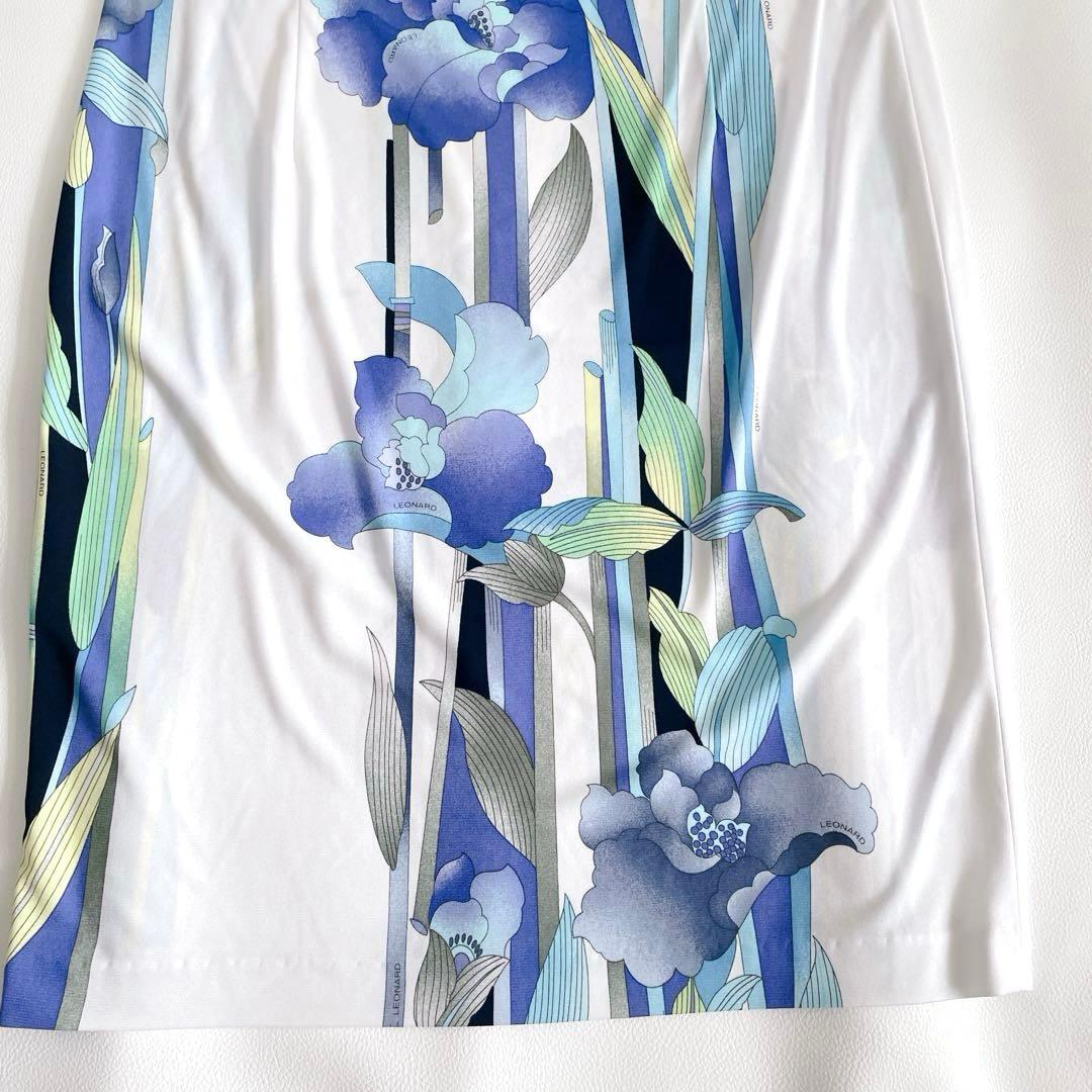 美品✨ LEONARD レオナール　カンカン　ワンピース　花柄　トリム　40