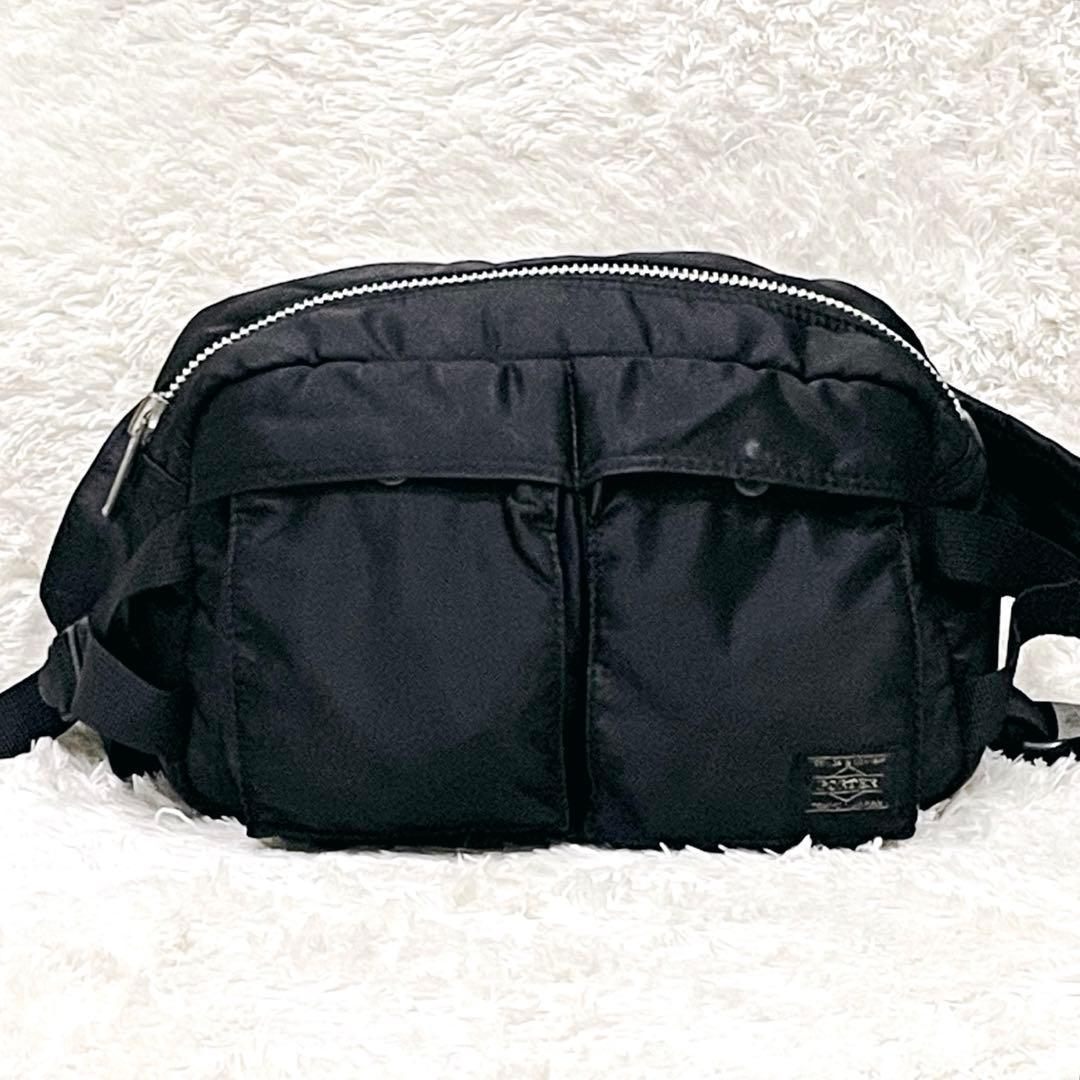 【美品】 ポーター タンカー ボディバッグ ウエストバッグ ブラック