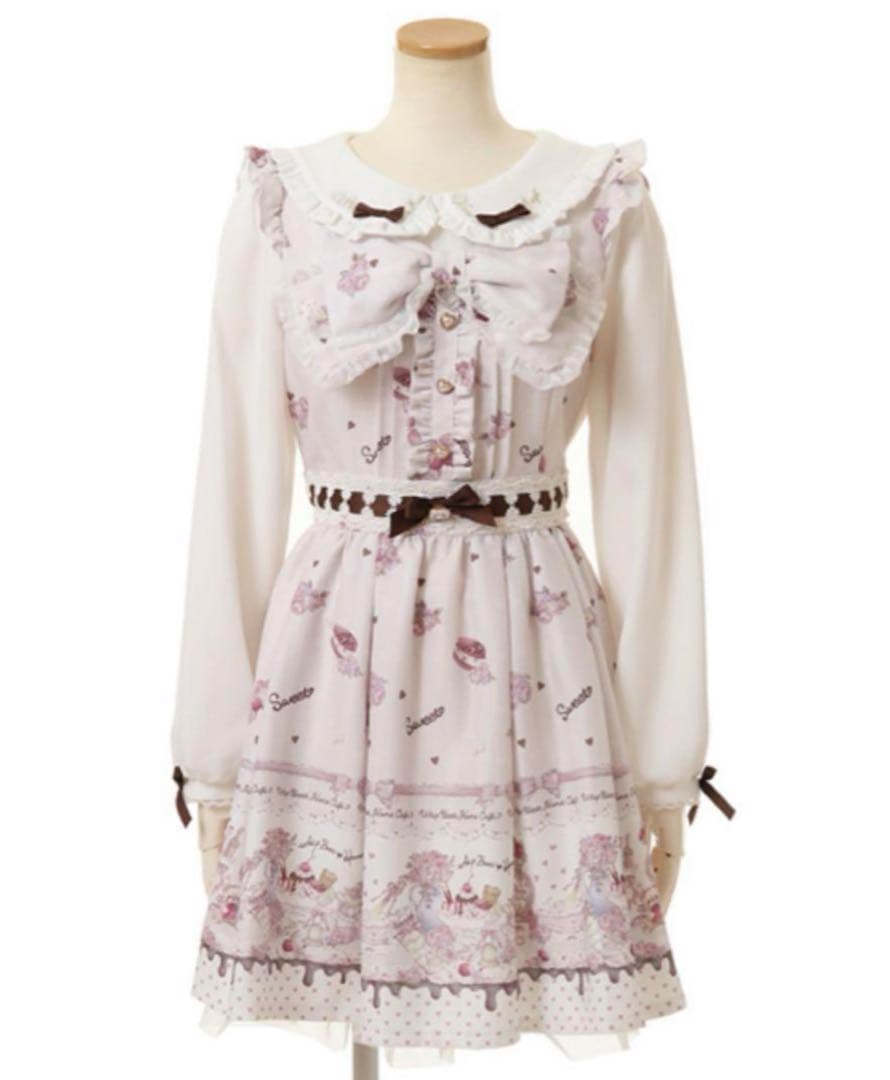 LIZLISA Whip Bear Home Cafe柄ワンピース