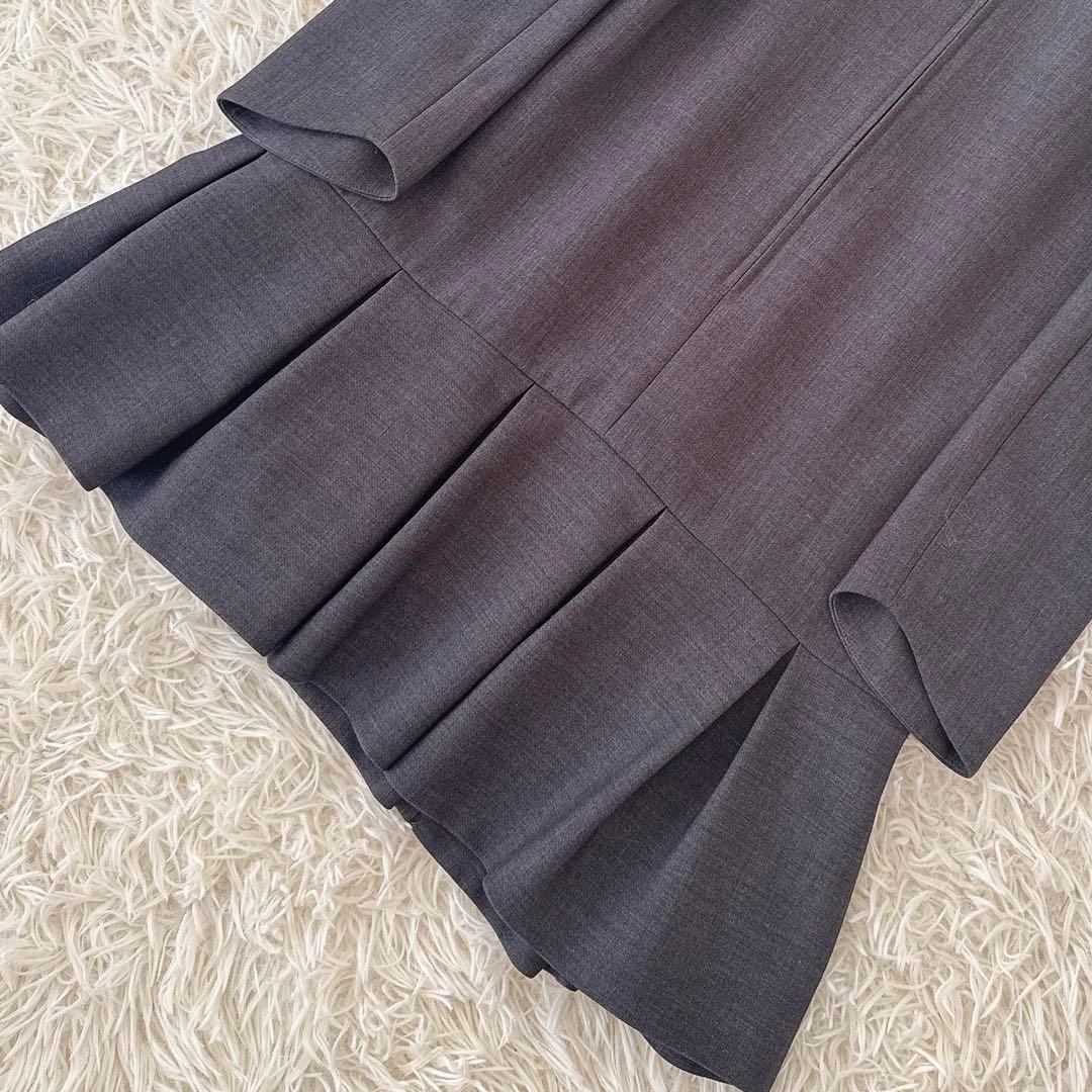 美品✨フォクシー プライベートノワール 白襟 ワンピース ドレス グレー 38