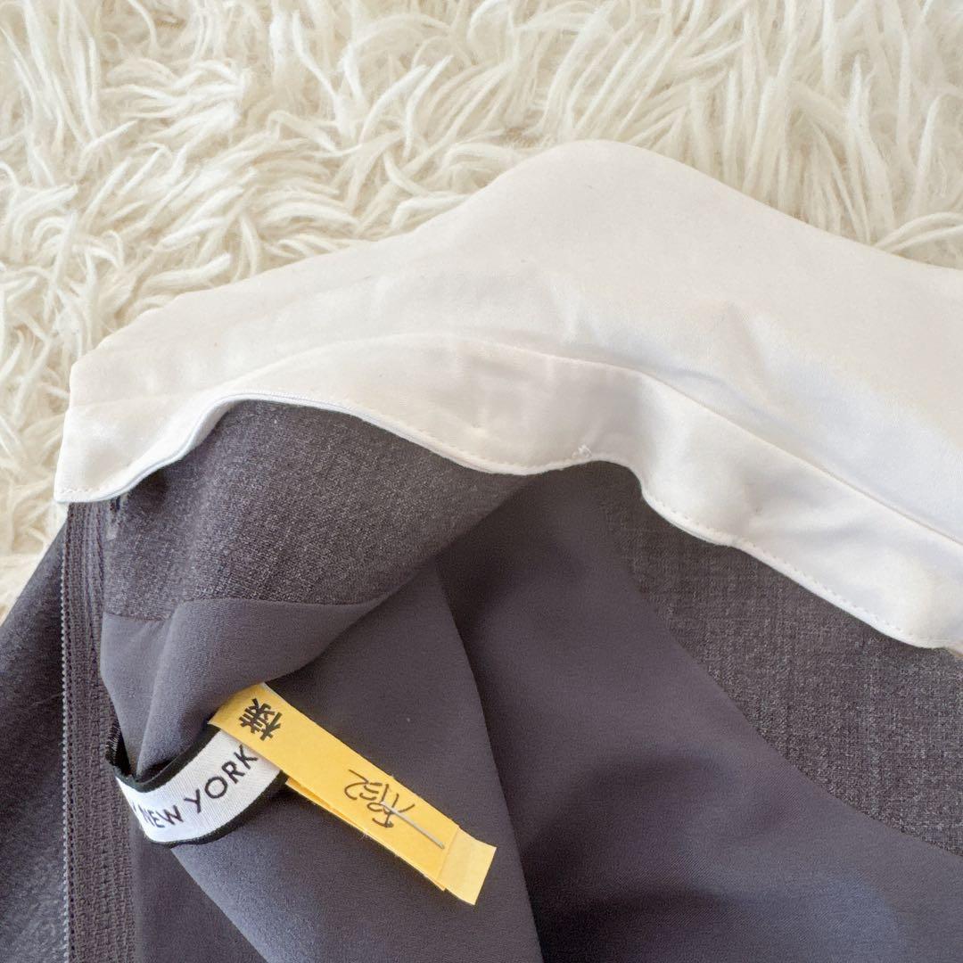 美品✨フォクシー プライベートノワール 白襟 ワンピース ドレス グレー 38