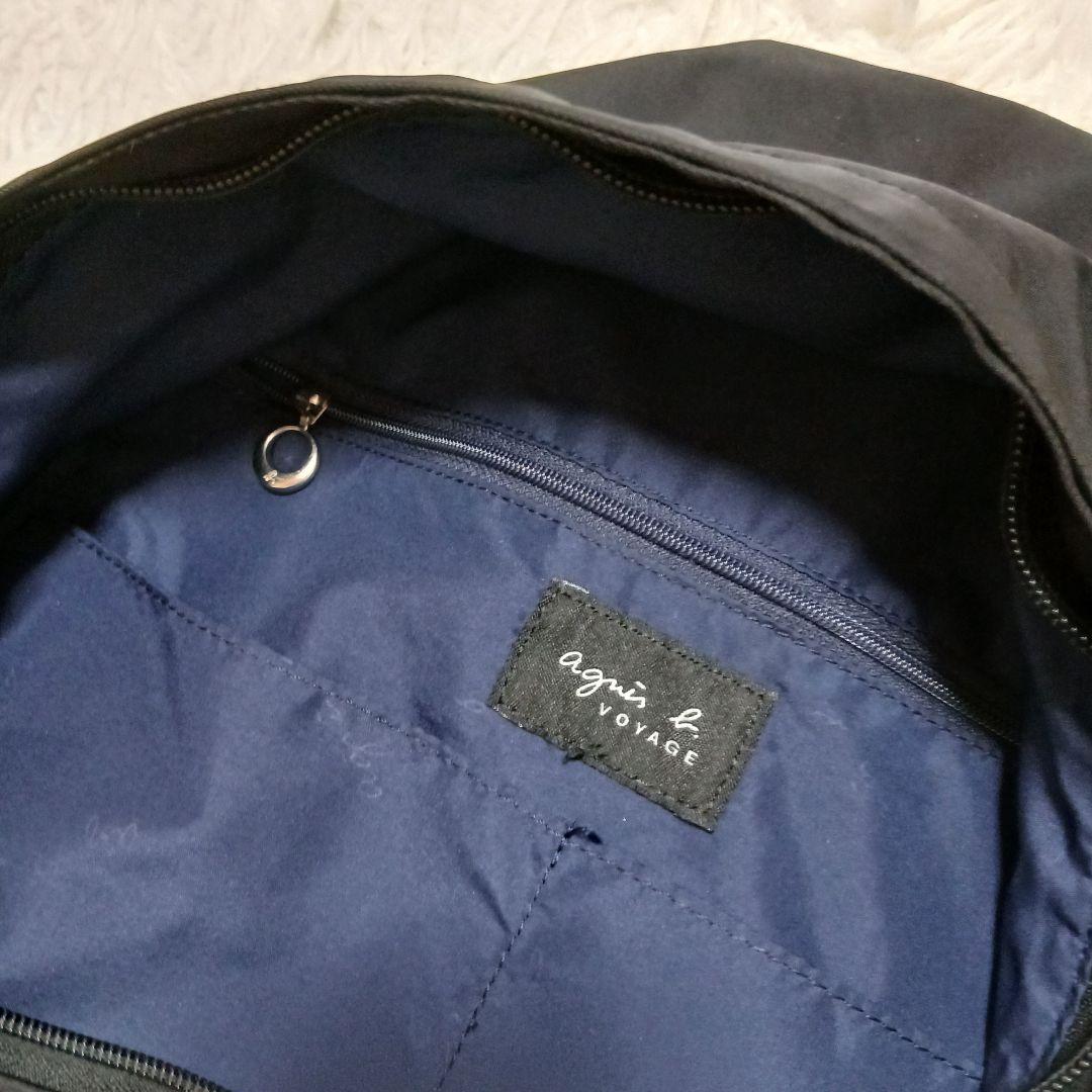 【agnes b.】bロゴ　ナイロン　バックパック　リュックサック　ブラック