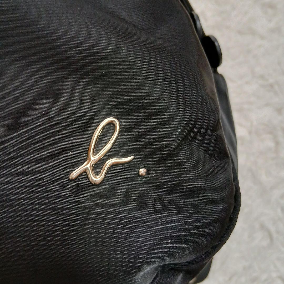 【agnes b.】bロゴ　ナイロン　バックパック　リュックサック　ブラック