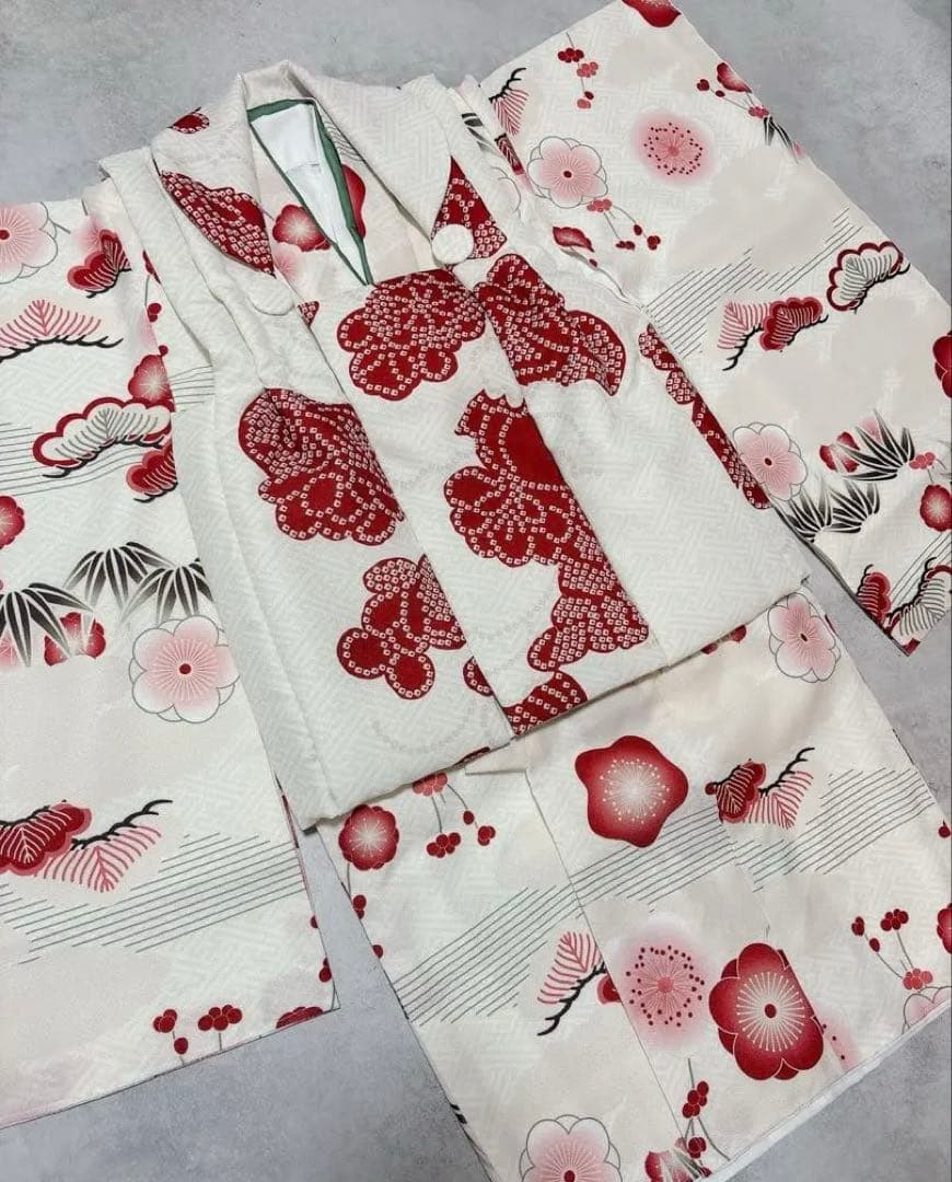 新品 utatane ひよこ商店 七五三 着物 3歳 女の子 被布フルセット