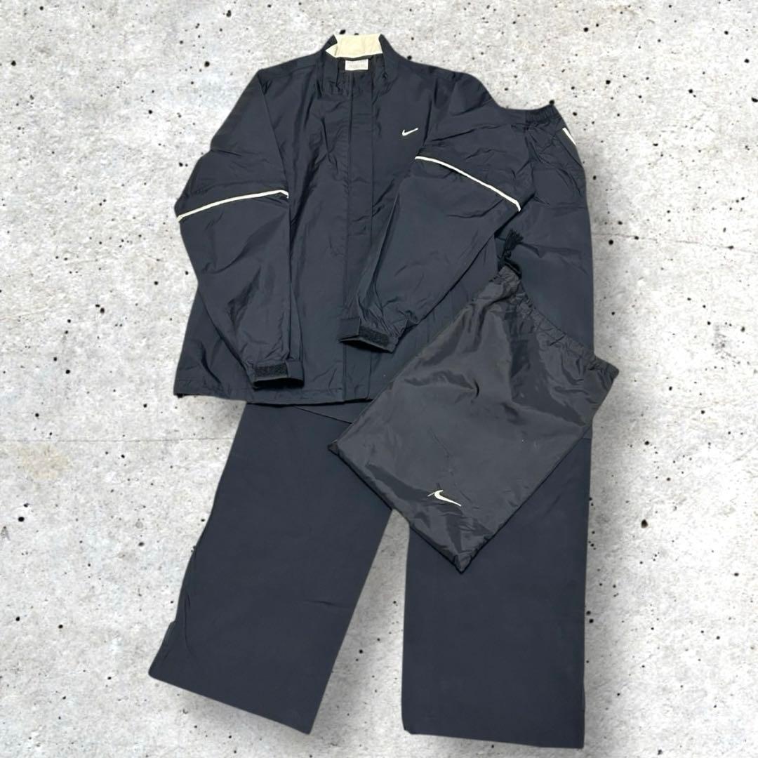 NIKEゴルフ　ブラック　ナイロン ジャケットとパンツセット Mサイズ　A28