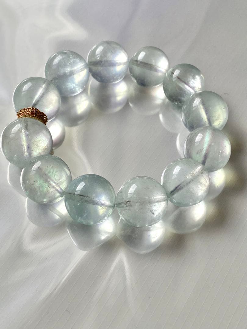 ピンクシラーアクアマリンブレスレット