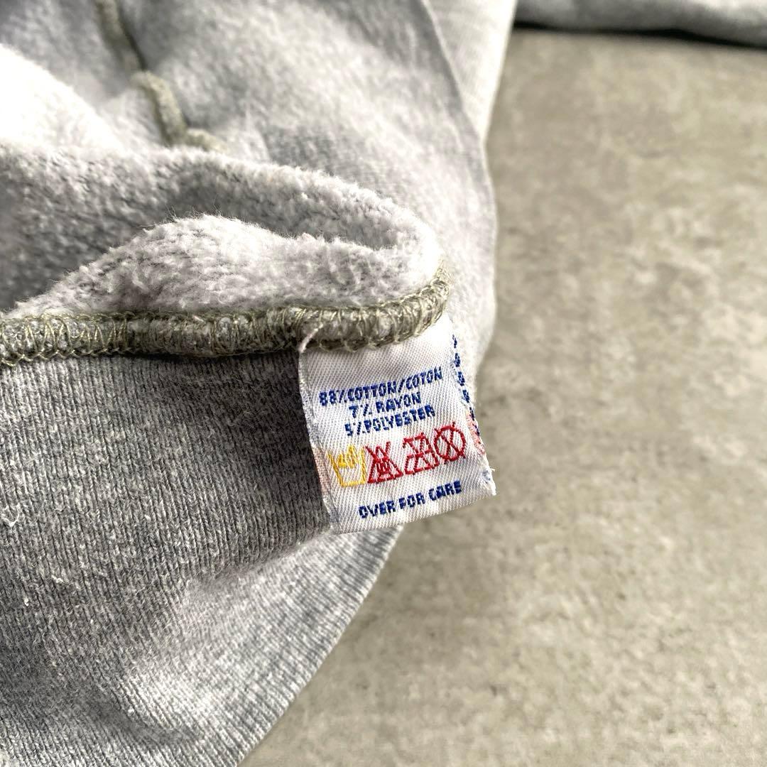 90s ラッセル ハイコットン 前V 無地 スウェット USA製 グレー L