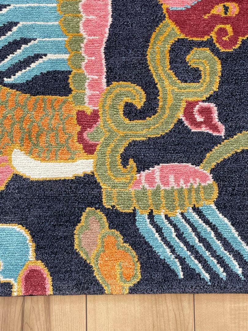 龍と鳳凰　カガマ　norbu lingka ノルブリンカ　チベット絨毯　ドラゴン