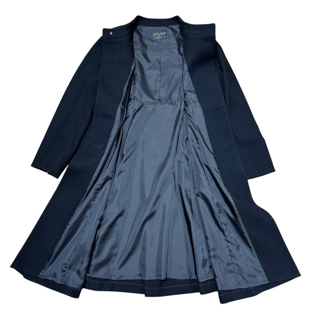 【新品】マダムヒロコ フォーマルロングコート 黒 ７号尾州産ウール100%上質