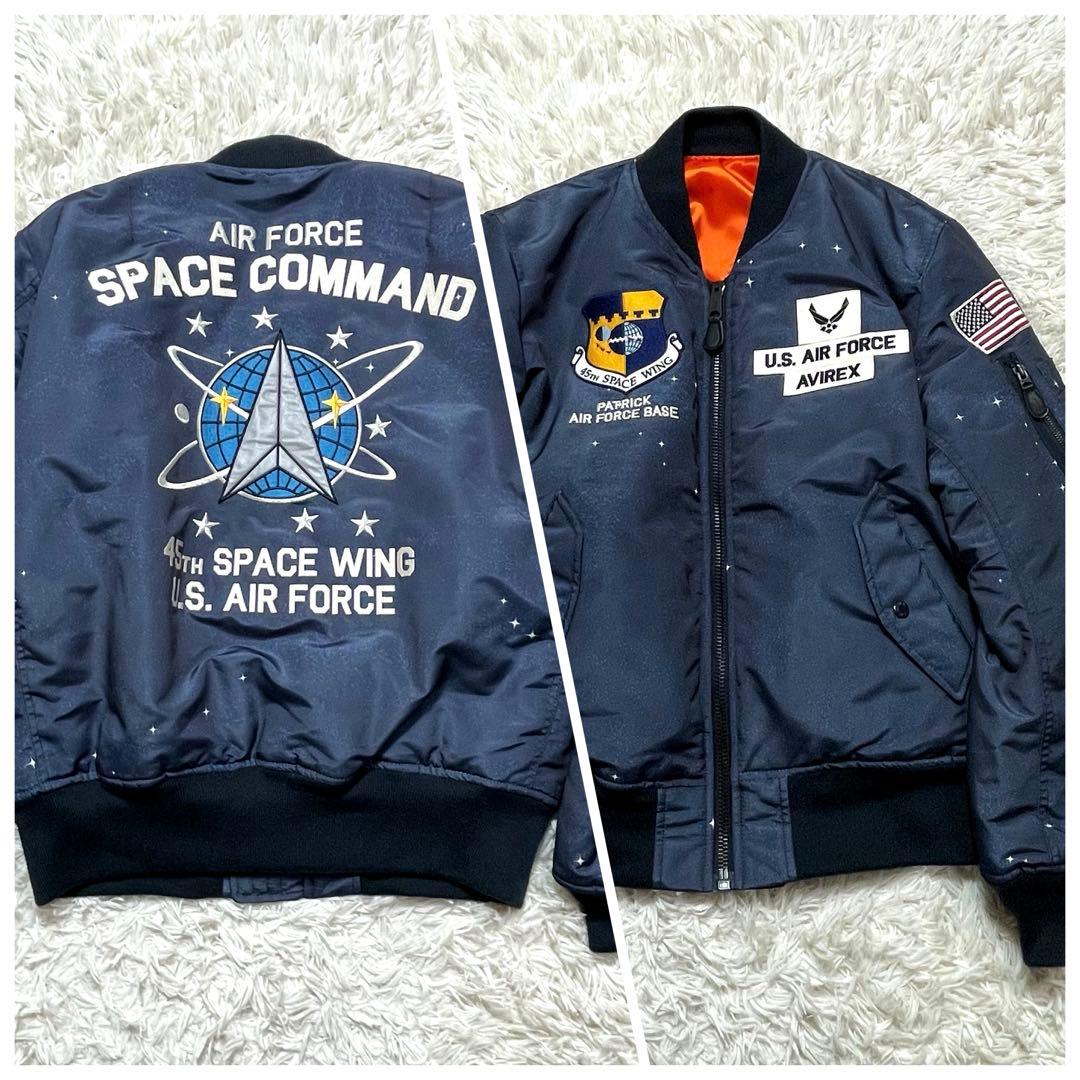 【極美品】AVIREX エアフォース スペースコマンド フライトジャケット AVIREX エアフォース スペースコマンド フライトジャケット MA1 黒