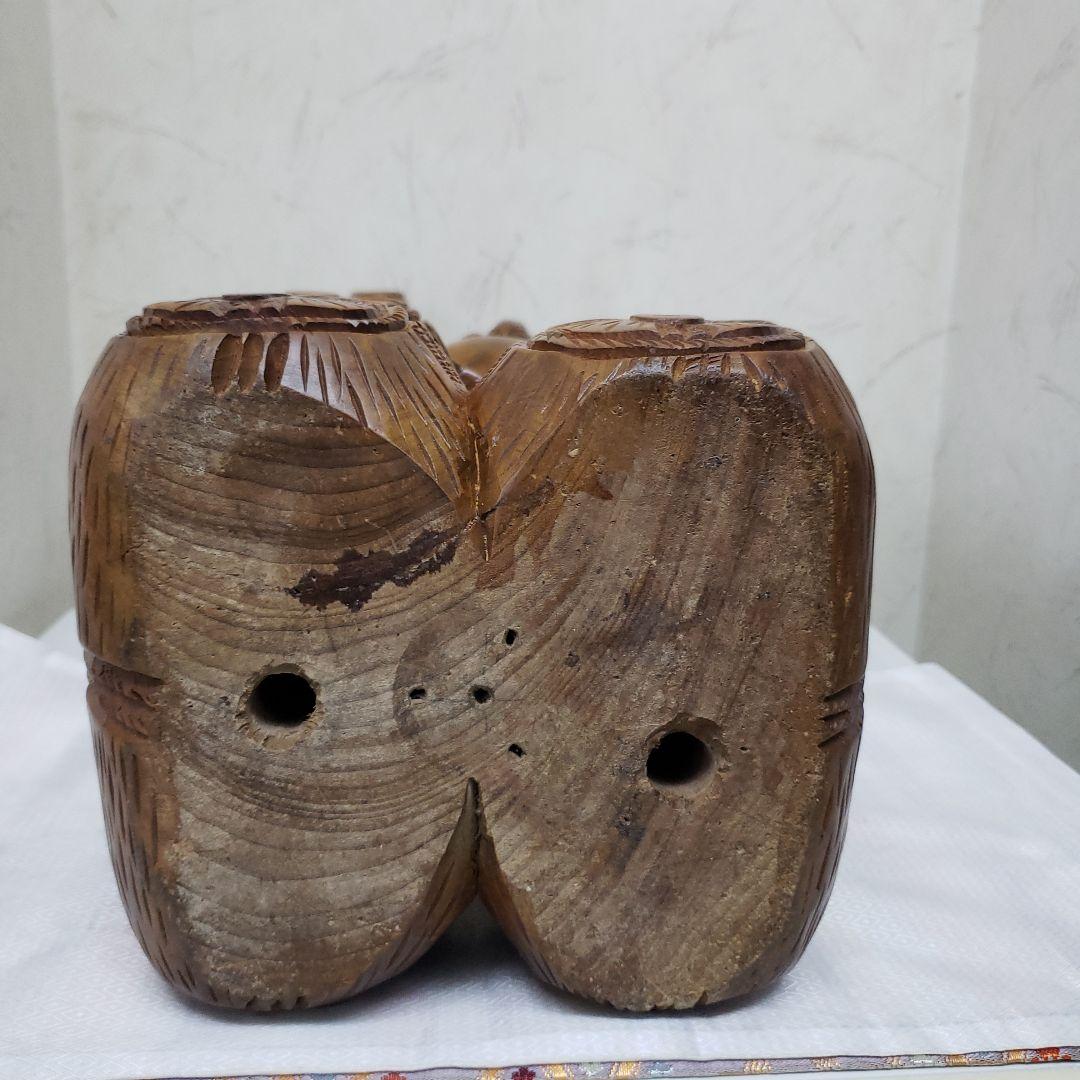 Bフライデー蔵出し大特価中 縁起物 楠材1木彫り☆大黒天像☆全高 約