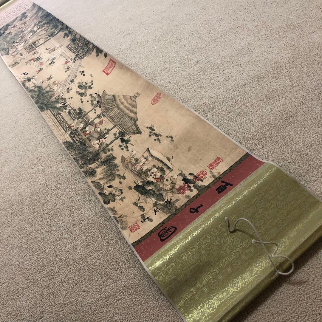 名家 冷枚 百子図 巻き絵 三希堂 御書房 乾隆皇帝印218cm *30cm - メルカリ