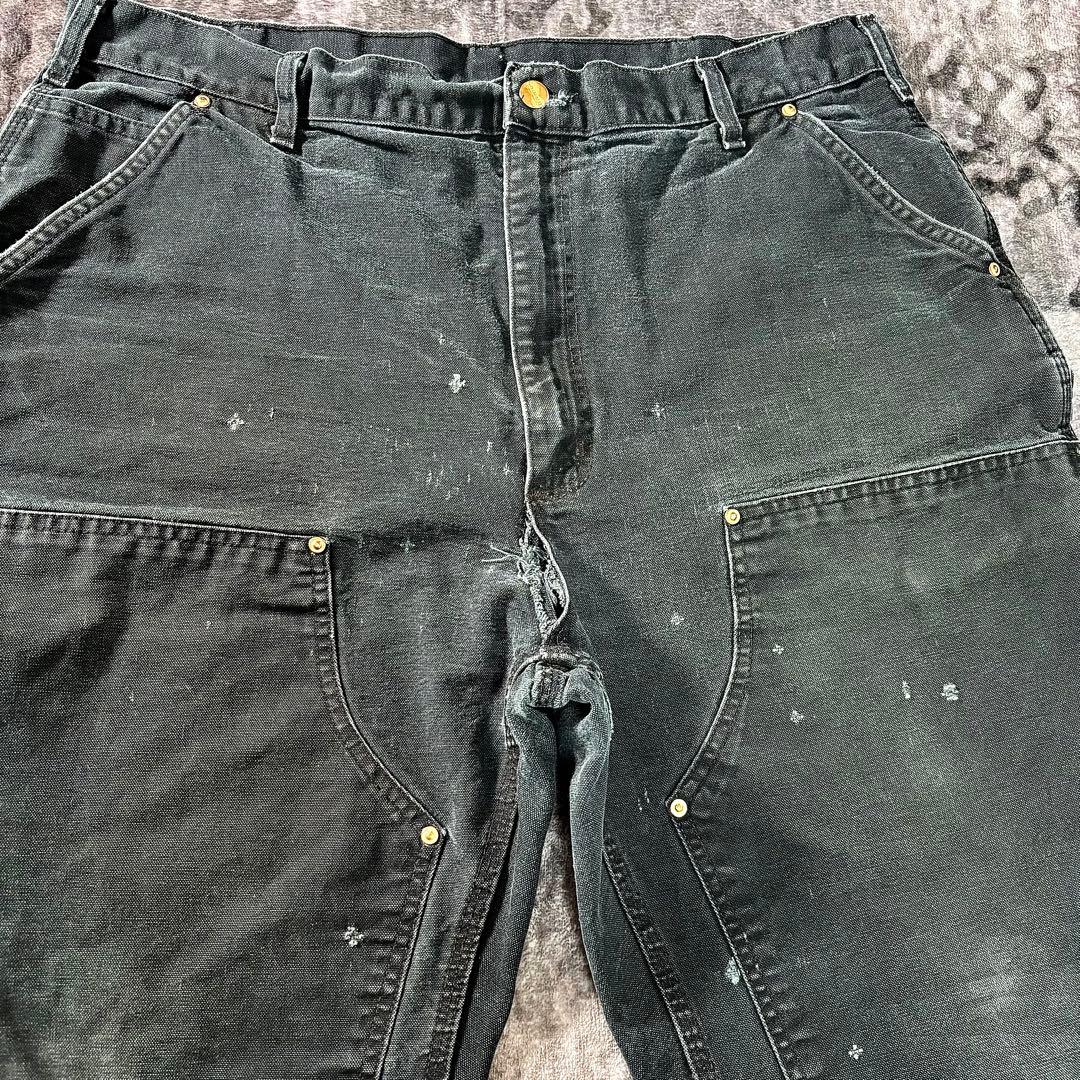 コメ欄セール！フェードブラック ダメージ×ペンキ 雰囲気系 ダブルニー 一点物